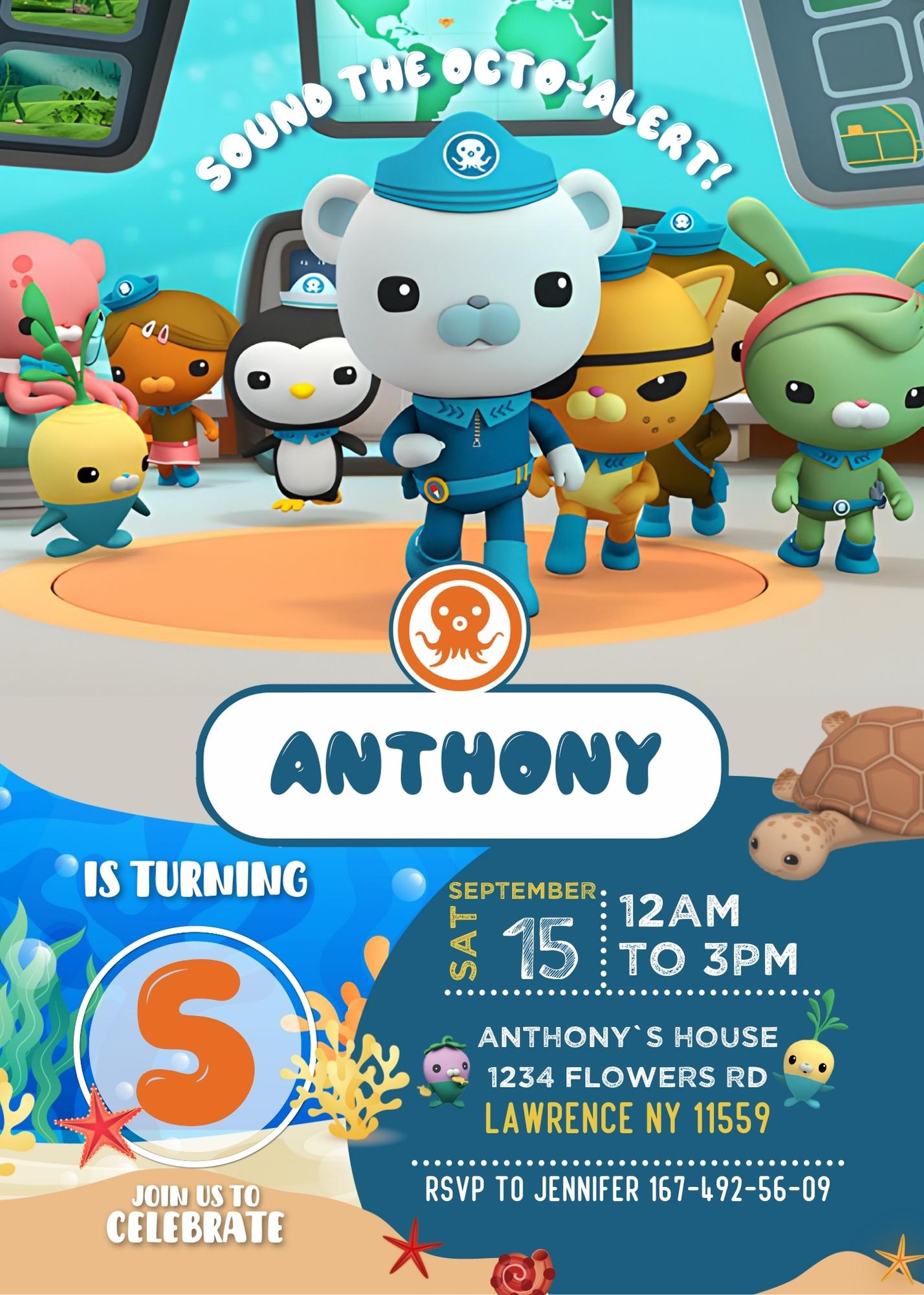 Octonauts  customizable invitation template | Share or Print |  | GZ486