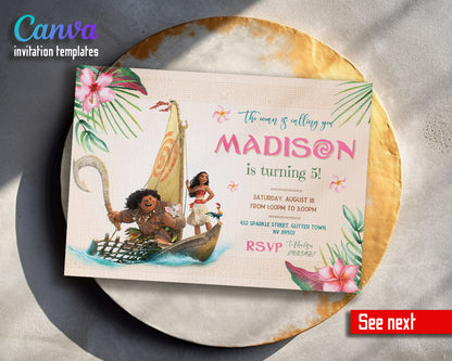 Moana Princess  customizable invitation template | Share or Print | girl | PS672