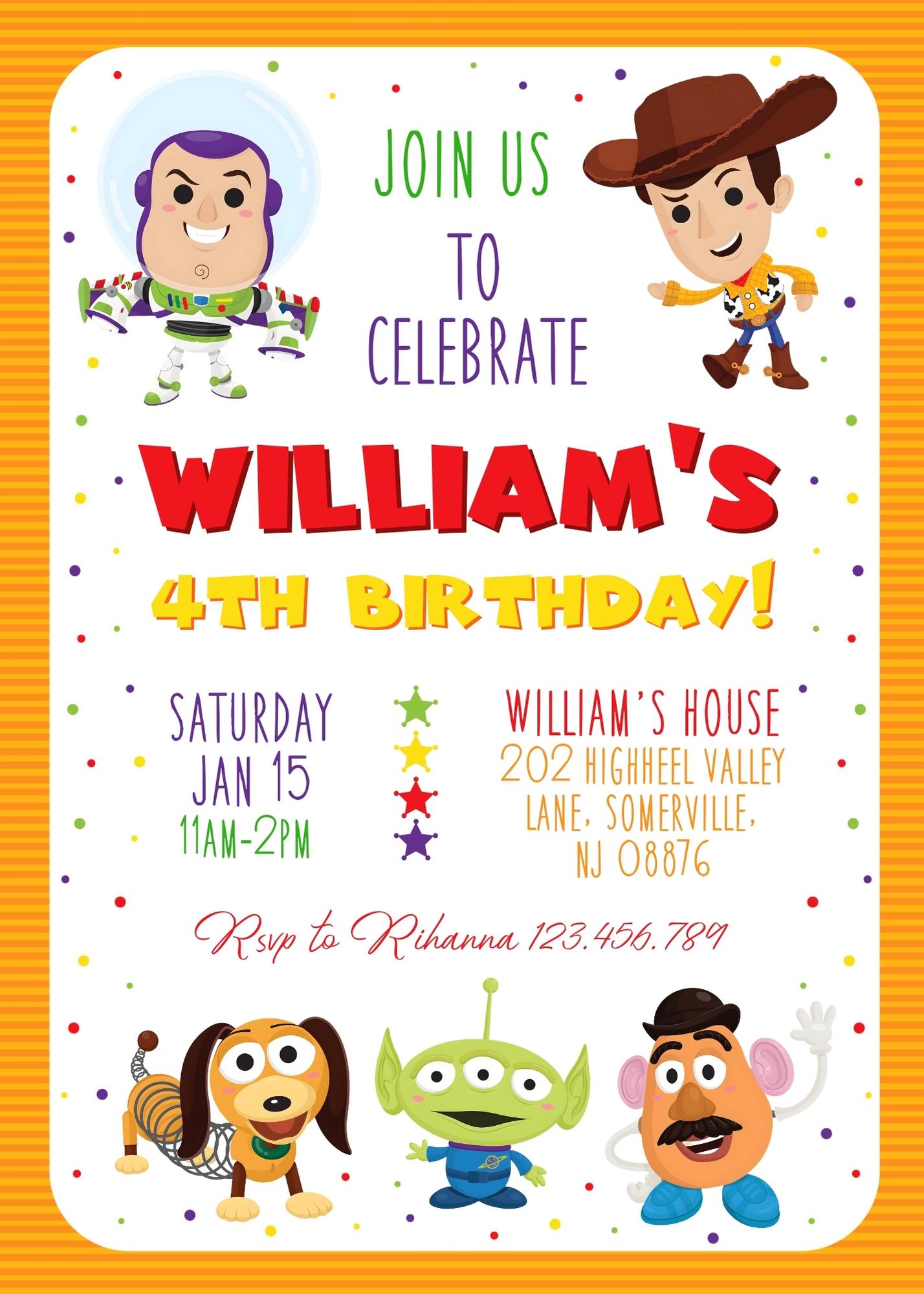 Toy Story customizable invite template | instant download | Share or Print | XN503