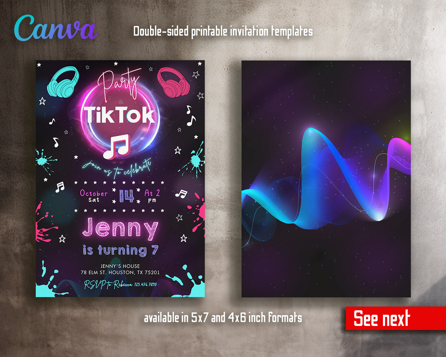 Tik Tok Party customizable invitation template | Share or Print |  | BY253