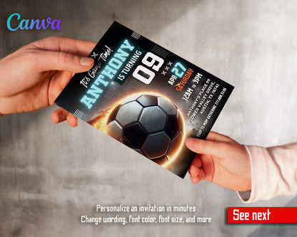 Soccer Champion League FC customizable invitation template | Share or Print | boy | FM367