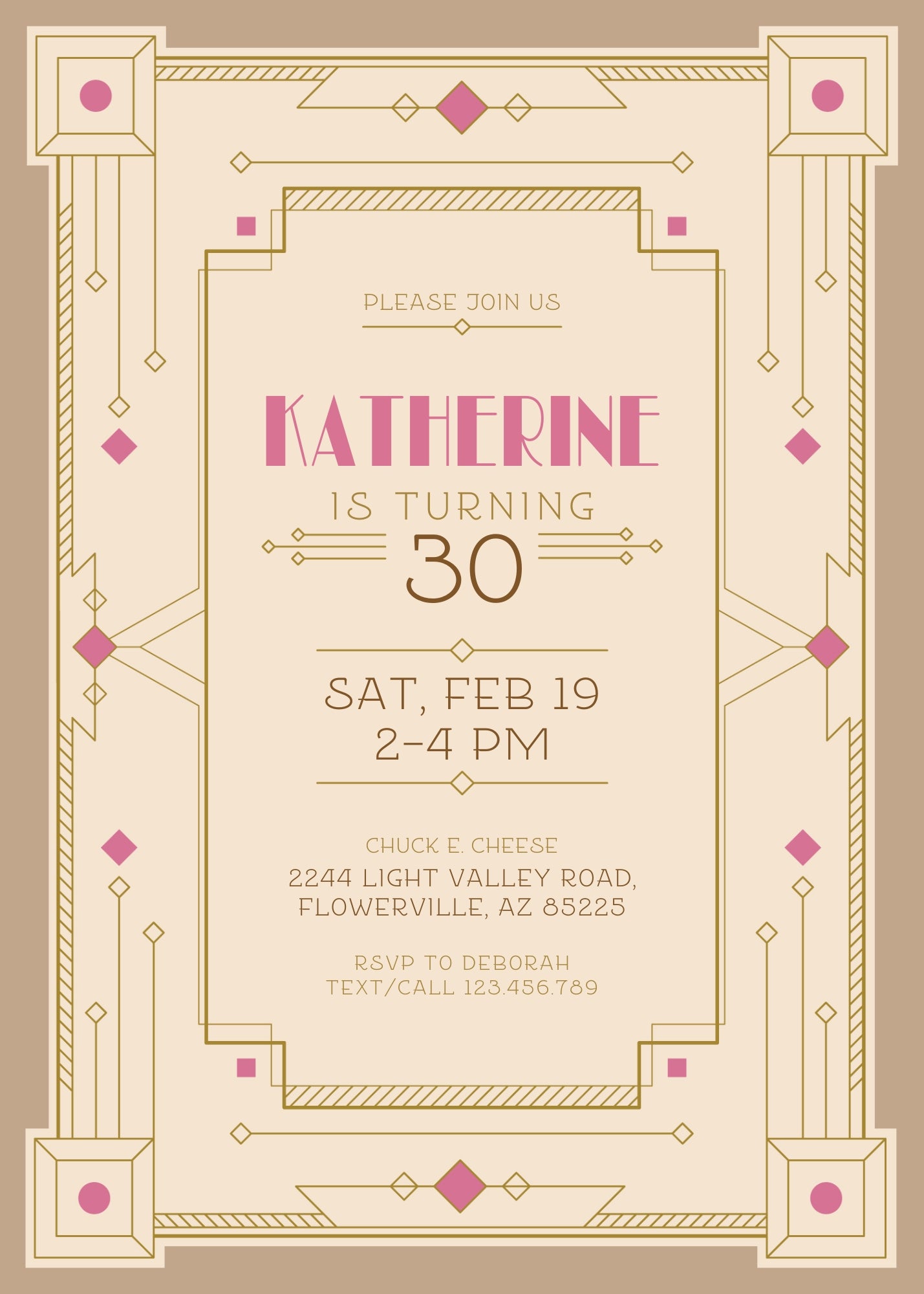 Great Gatsby customizable invite template | instant download | Share or Print | LN838