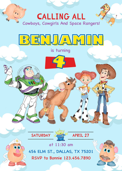 Toy Story Woody  customizable invitation template | Share or Print |  | FW694