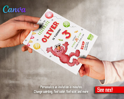 Sesame Street Elmo customizable invitation template | Share or Print |  | IE810