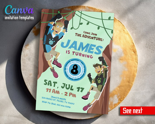 Wild Kratts Creature Hero customizable invitation template | Share or Print |  | ZI373