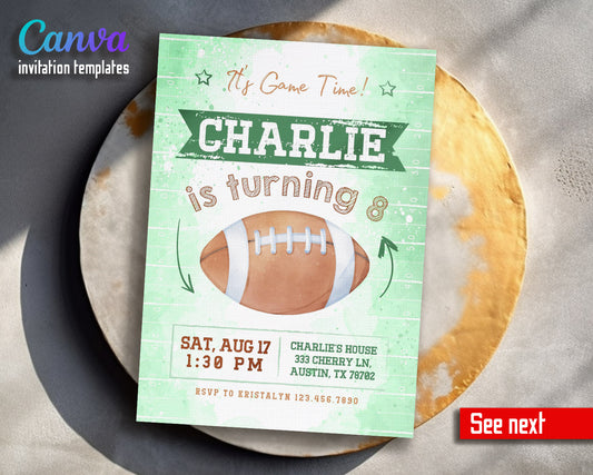 Super Bowl Football customizable invitation template | Share or Print | boy | JL250