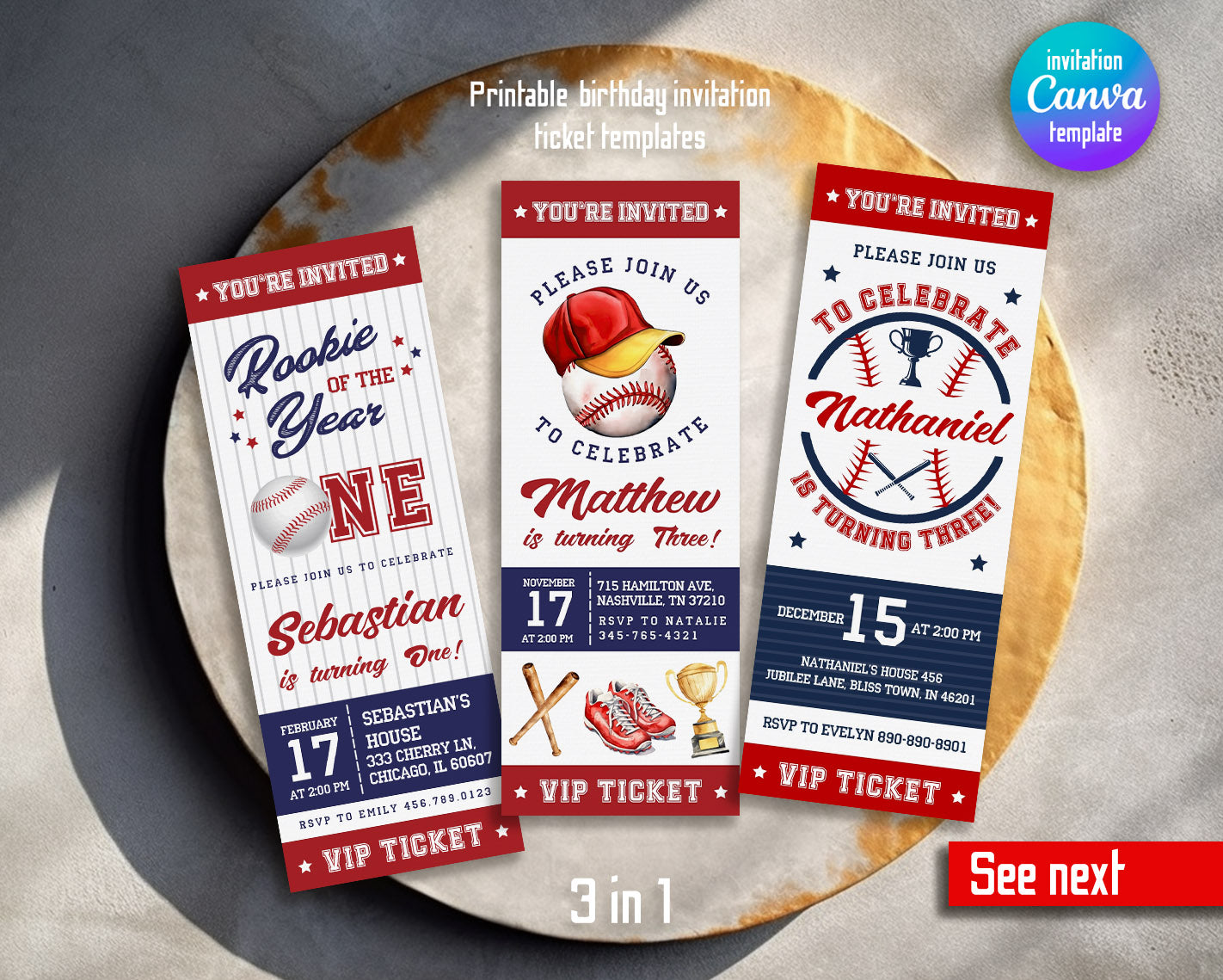 Baseball MLB Sport customizable invitation template | Share or Print | boy | XB639