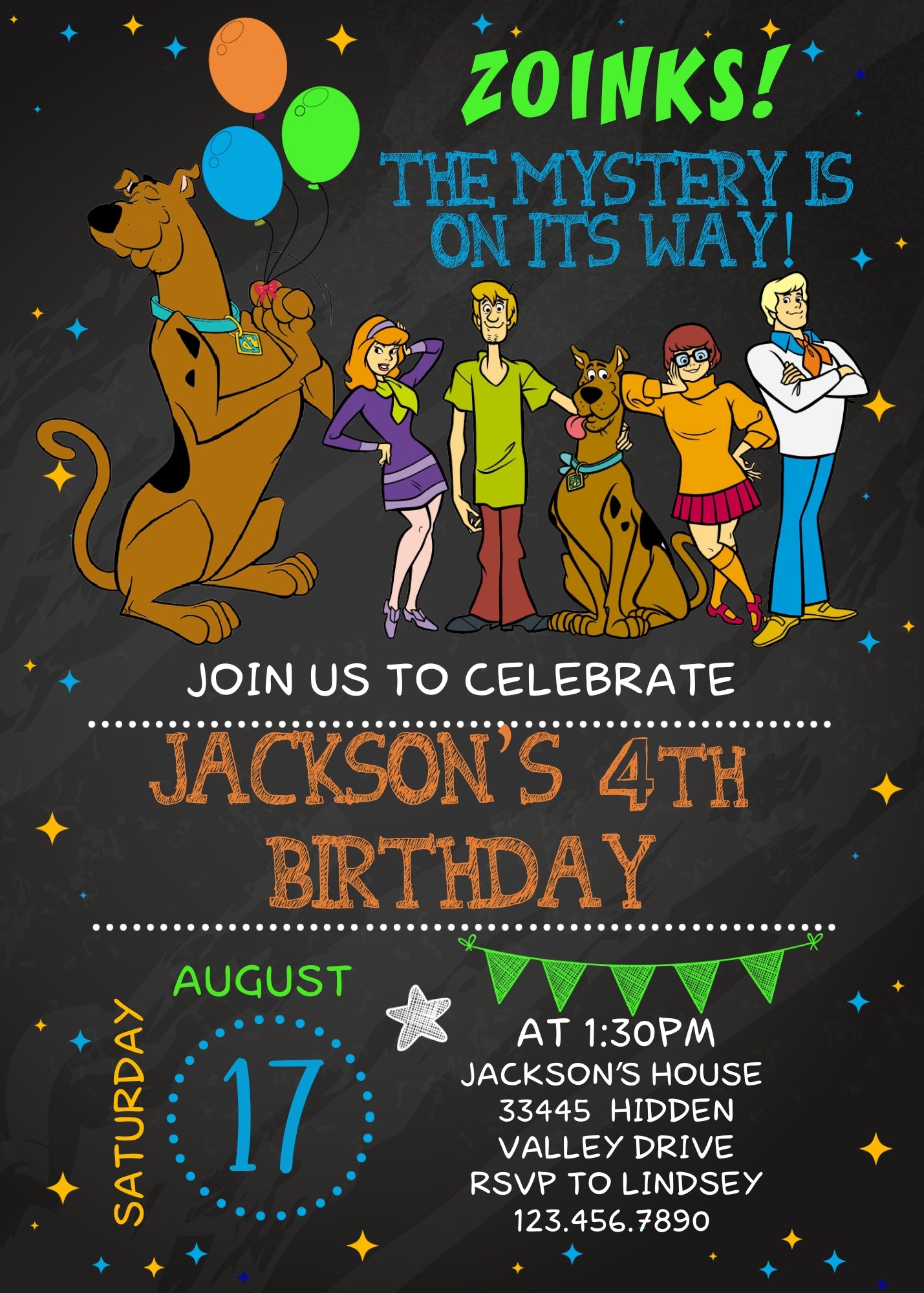 Scooby-Doo customizable invitation template | Share or Print |  | BZ861