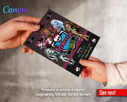 Monster High  customizable invitation template | Share or Print | girl | WJ746