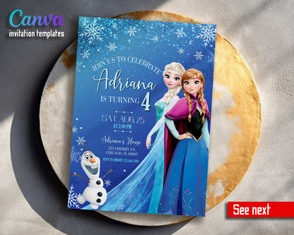 Frozen Elsa  customizable invitation template | Share or Print | girl | TA175