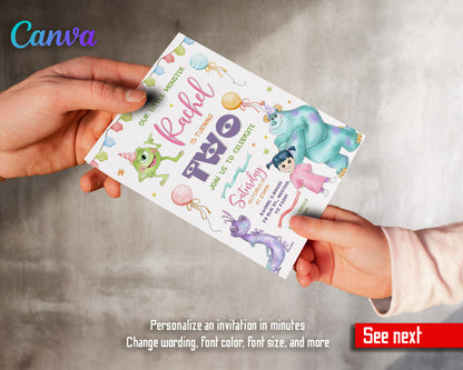 Monsters, Inc. customizable invitation template | Share or Print |  | GB225