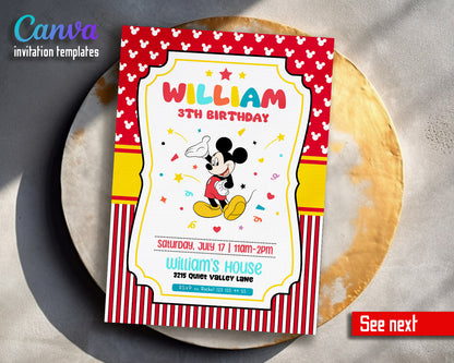 Mickey Mouse Clubhouse customizable invitation template | Share or Print |  | RH825