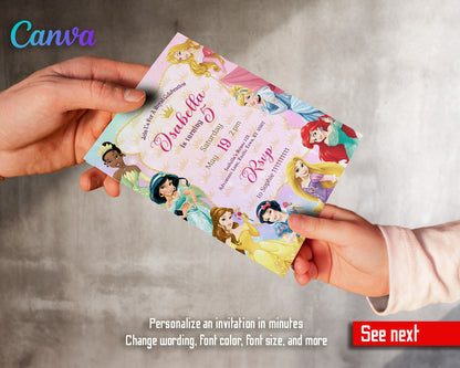 Disney Princess  customizable invitation template | Share or Print | girl | MM107