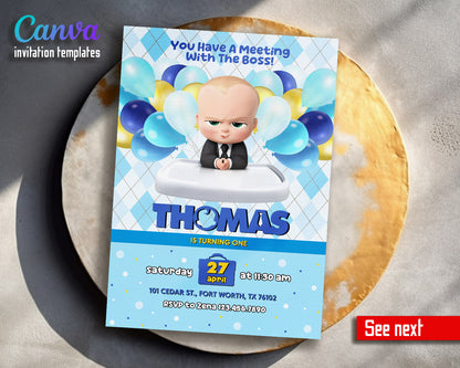 Baby Boss  customizable invitation template | Share or Print | boy | TW946