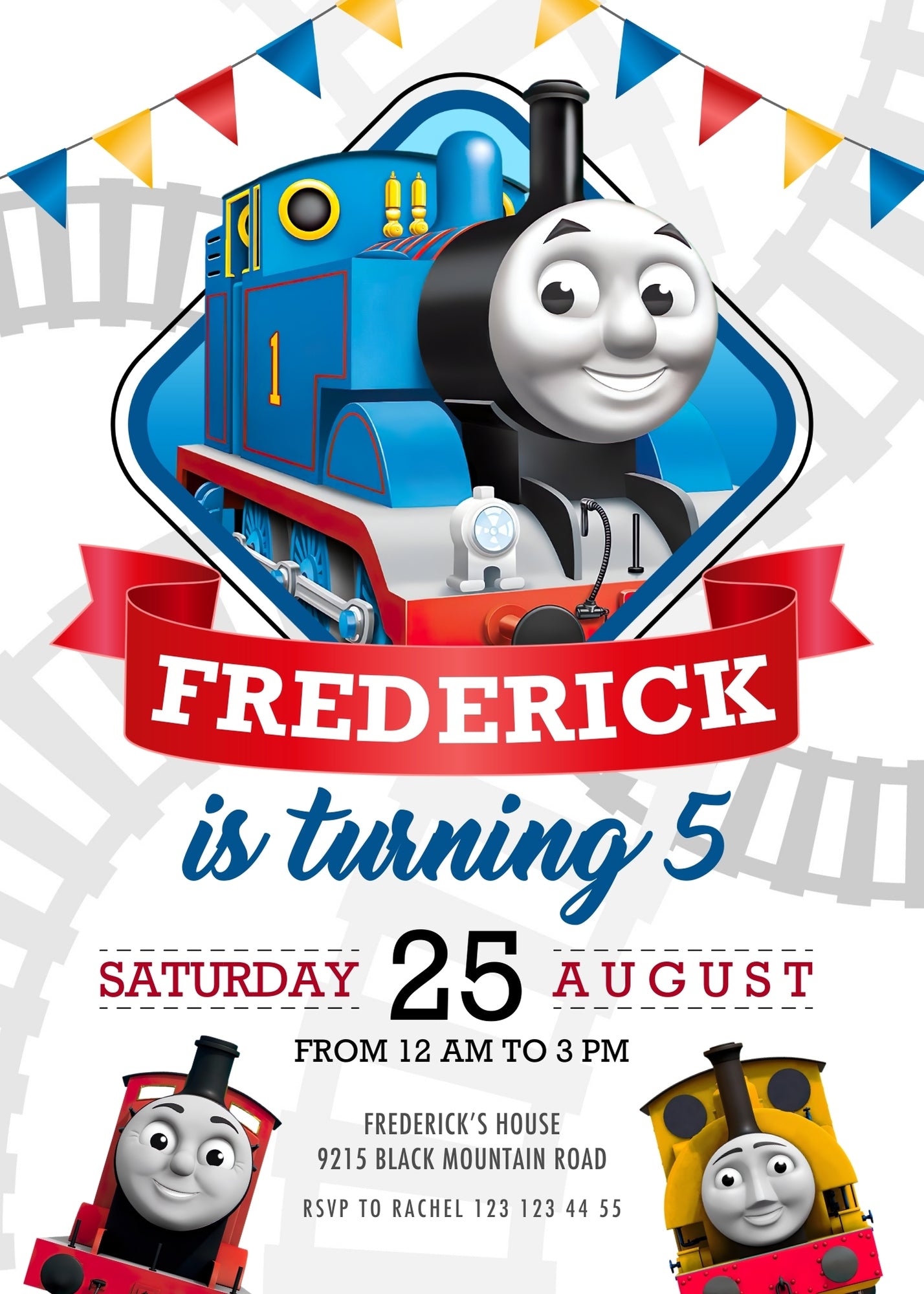 Thomas Train & Friends  customizable invitation template | Share or Print |  | ZS356