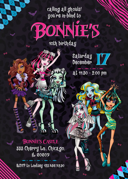 Monster High customizable invitation template | Share or Print | girl | CK396