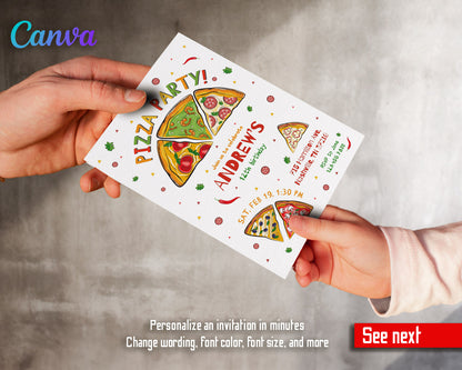 Pizza Party customizable invitation template | Share or Print |  | FA174