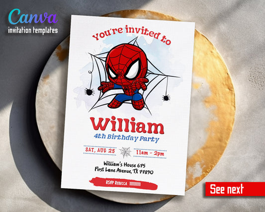 Spidey and His Amazing Friends customizable invitation template | Share or Print | boy | ZK086