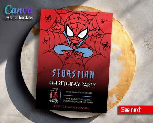 Spidey and His Amazing Friends customizable invitation template | Share or Print | boy | XQ256