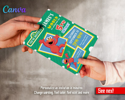 Sesame Street Elmo customizable invitation template | Share or Print |  | GJ706