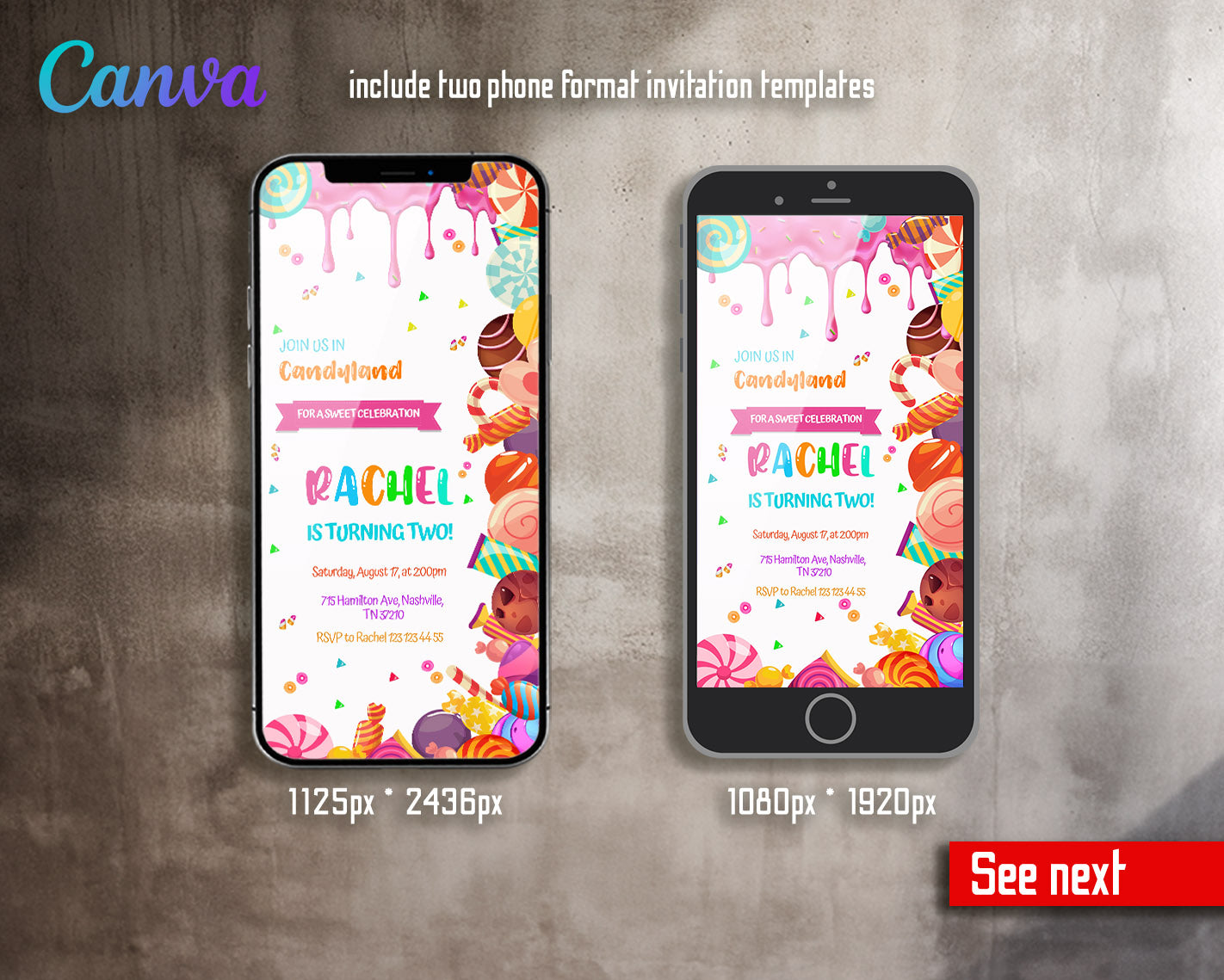 Candy Land Lollipop customizable invitation template | Share or Print | girl | FC593