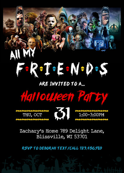 Horror Killer Movie Party  customizable invitation template | Share or Print |  | ZH026