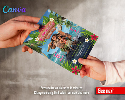 Moana Princess  customizable invitation template | Share or Print | girl | OE320