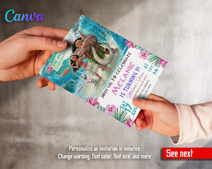 Moana Princess  customizable invitation template | Share or Print | girl | RK318