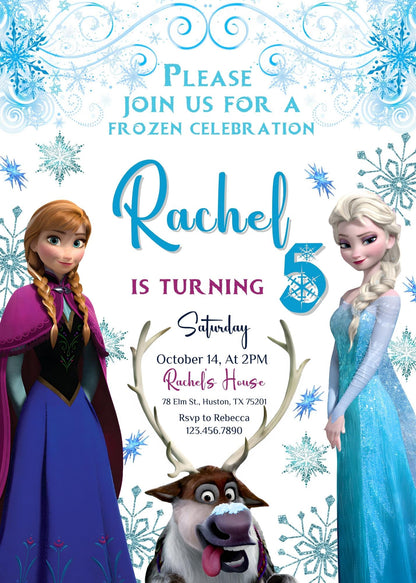 Frozen Elsa  customizable invitation template | Share or Print | girl | OQ935