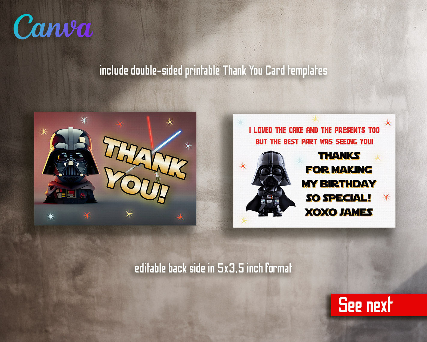 Star Wars Darth Vader  customizable invitation template | Share or Print | boy | FC911