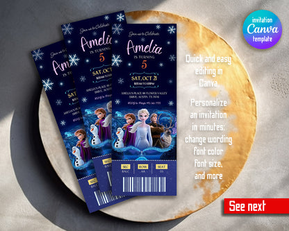 Frozen Elsa customizable invitation template | Share or Print | girl | CZ368