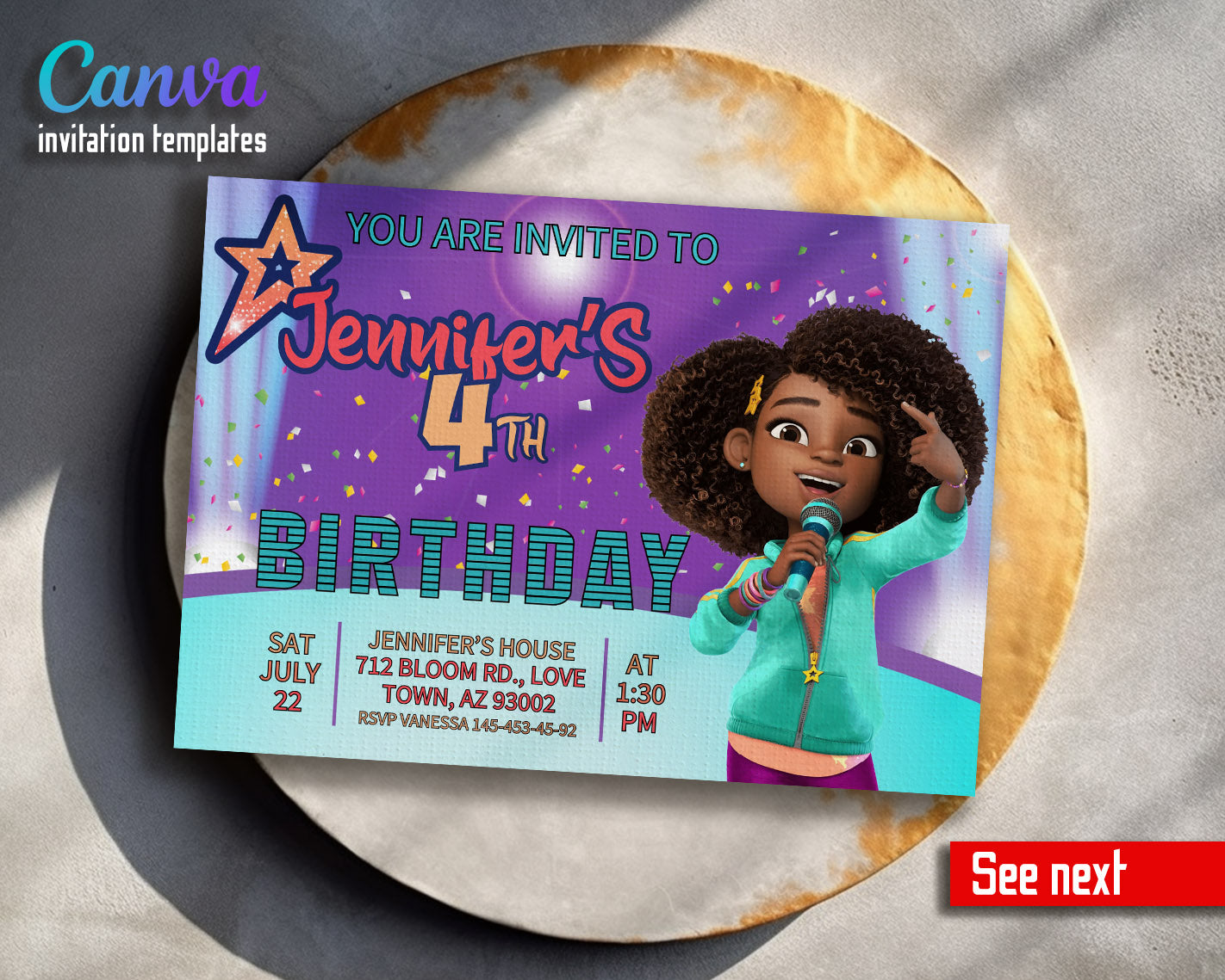 Karma's World customizable invitation template | Share or Print | girl | ZZ731