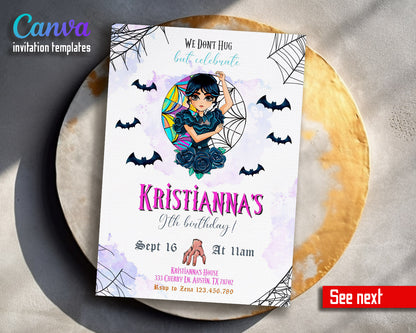 Wednesday Addams customizable invitation template | Share or Print | girl | WX235