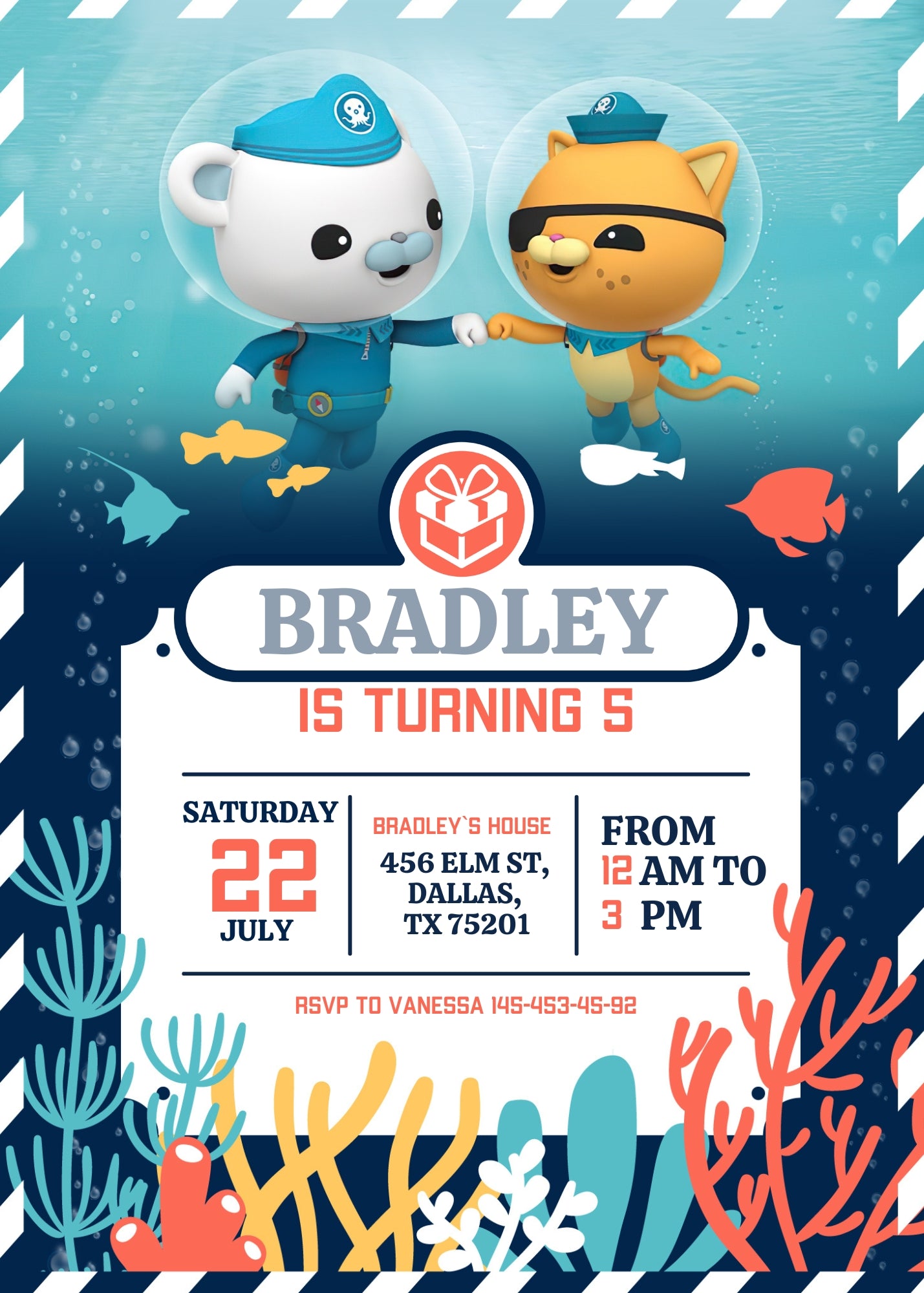 Octonauts customizable invite template | instant download | Share or Print | DL708