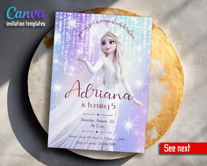 Frozen Elsa  customizable invitation template | Share or Print | girl | VN505