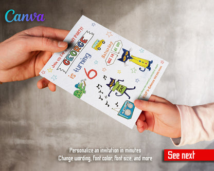 Pete the Cat customizable invitation template | Share or Print |  | AR312