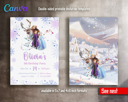 Frozen Elsa customizable invitation template | Share or Print | girl | BN833