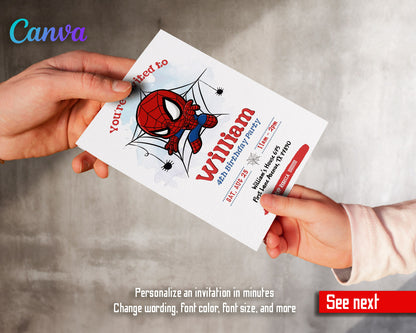 Spidey and His Amazing Friends customizable invitation template | Share or Print | boy | ZK086