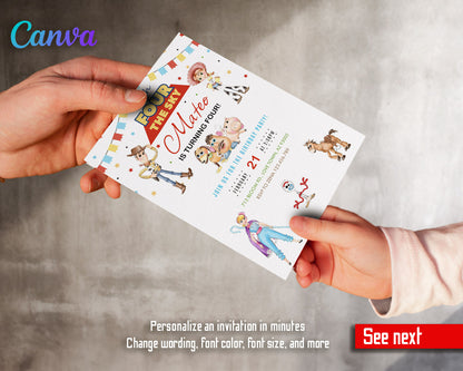 Toy Story Woody  customizable invitation template | Share or Print |  | KY355