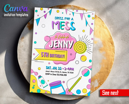 Art Party customizable invitation template | Share or Print | girl | YI515