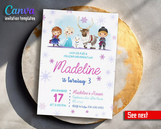 Frozen Elsa  customizable invitation template | Share or Print | girl | GP897