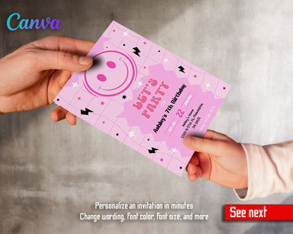 Smiley Face customizable invitation template | Share or Print |  | HU120