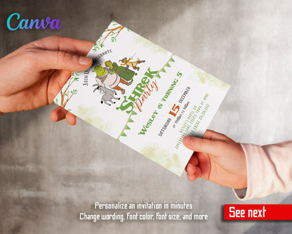 Shrek  customizable invitation template | Share or Print |  | EV094