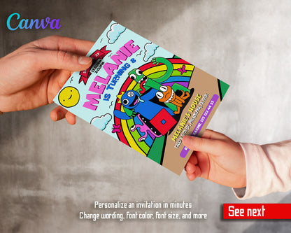 Rainbow Friends  customizable invitation template | Share or Print |  | AF200