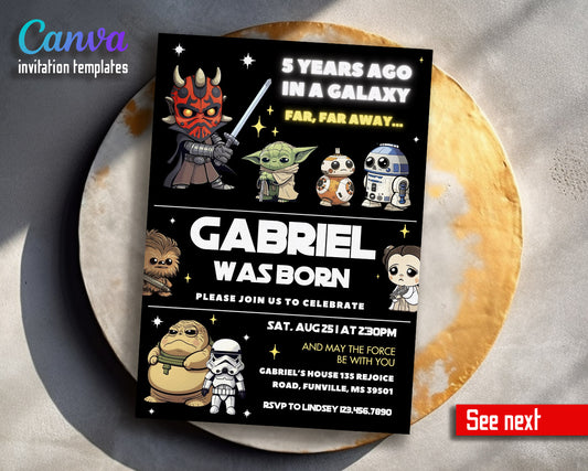 Star Wars Darth Vader  customizable invitation template | Share or Print | boy | LZ626