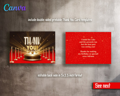 Hollywood Movie Party customizable invitation template | Share or Print |  | VH691