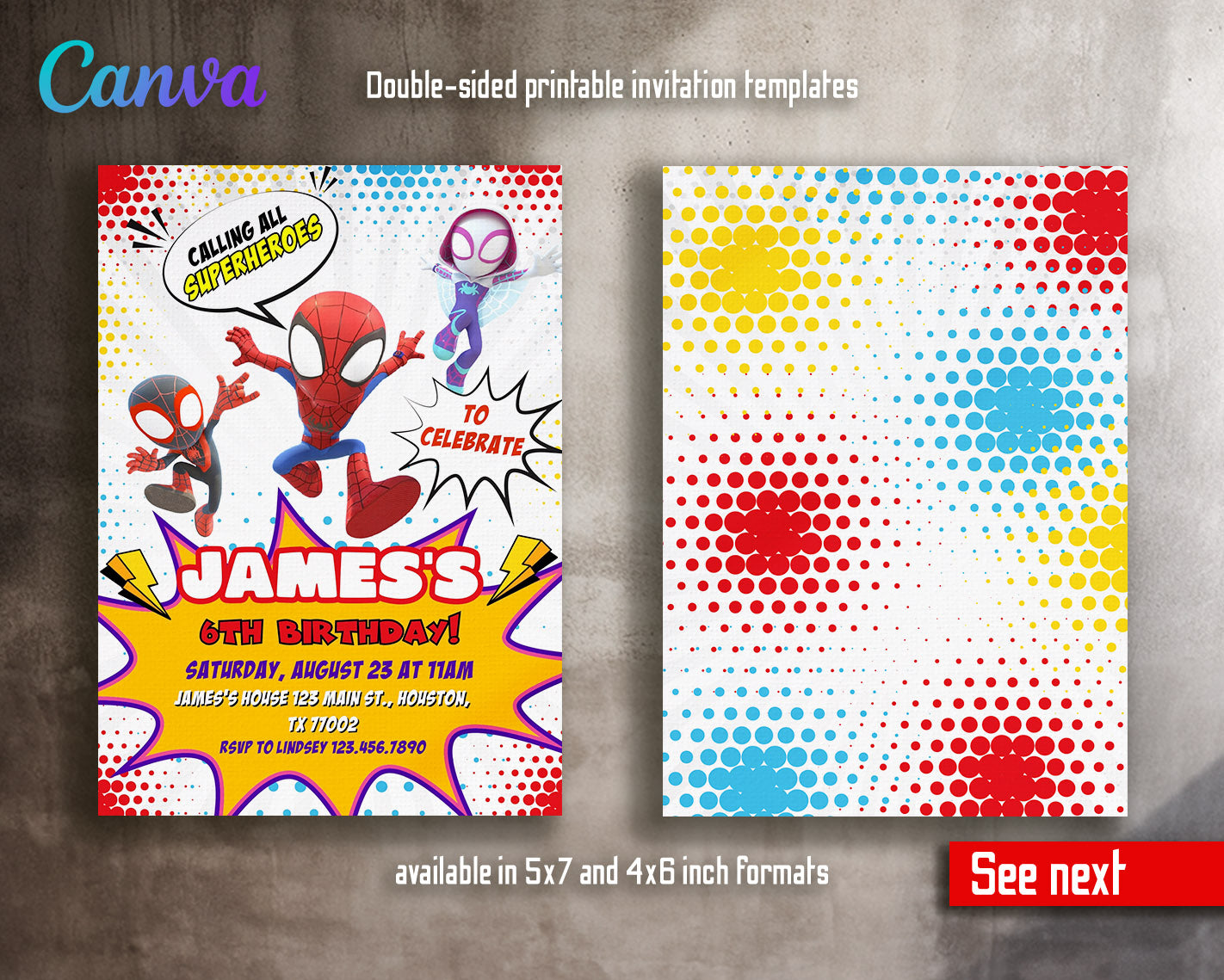 Spidey and His Amazing Friends customizable invitation template | Share or Print | boy | QX627