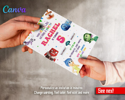 Inside Out 2 customizable invitation template | Share or Print |  | NC736