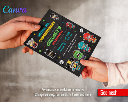 Avengers Marvel Superhero  customizable invitation template | Share or Print | boy | UZ359