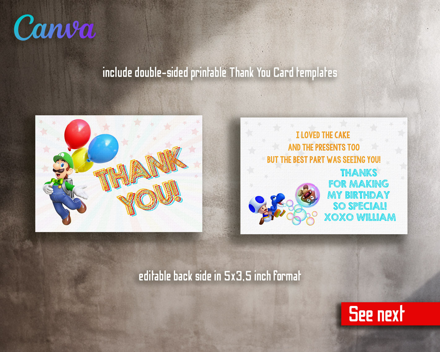 Super Mario Bros customizable invitation template | Share or Print |  | MR666